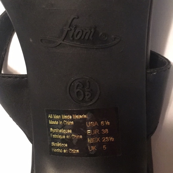 Fioni Strappy Black Heels W Rhinestone Size 6-1/2 - Picture 5 of 7